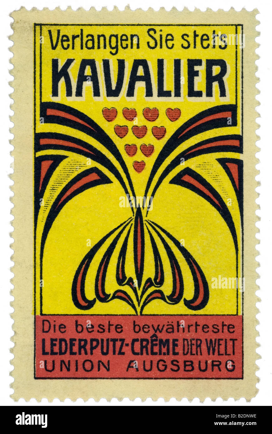 trading stamp Verlangen Sie stets Kavalier Die beste bewhrteste Lederputz Creme der Welt Union Augsburg Stock Photo