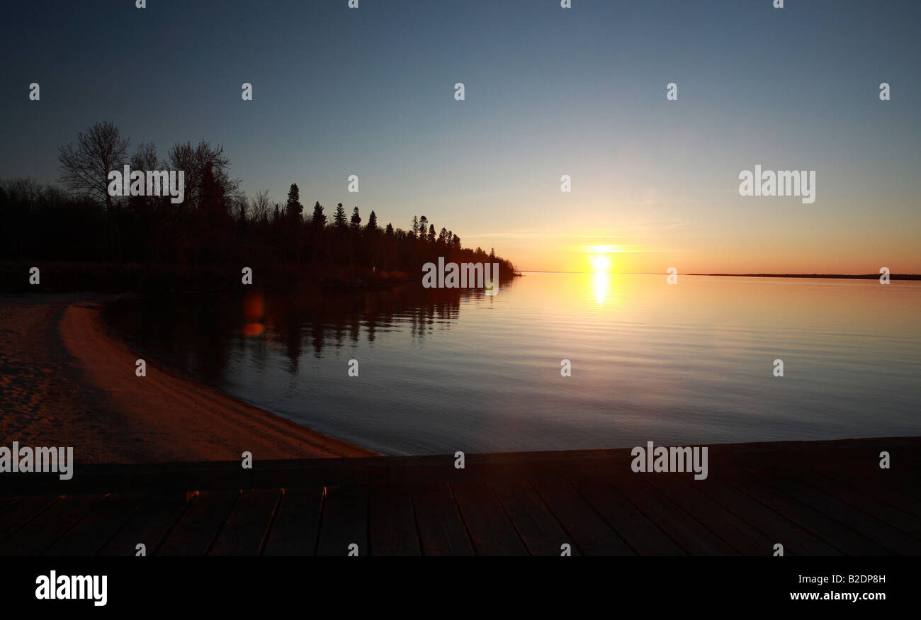 sunrise over Hecla Island in Manitoba Stock Photo Alamy