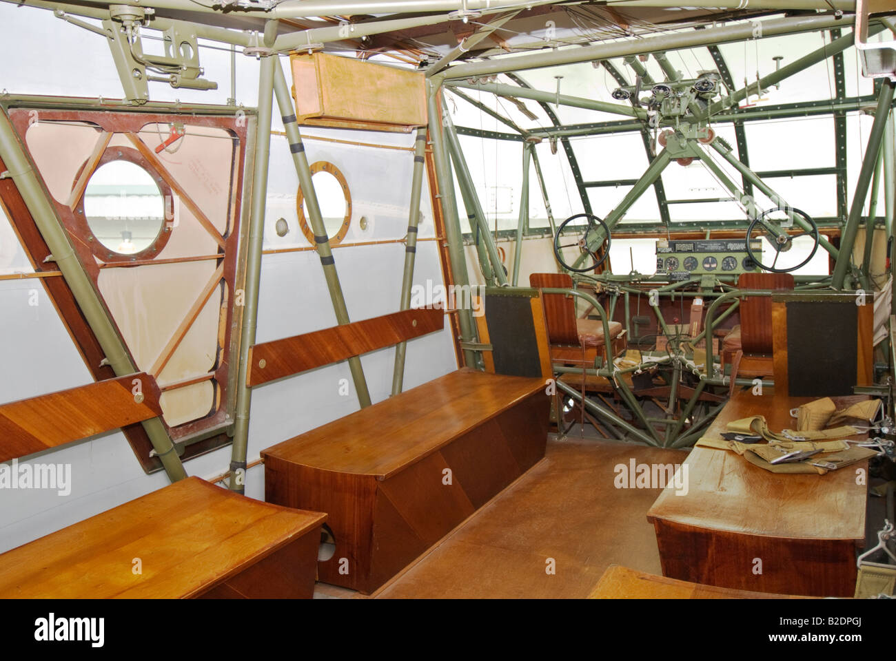 Texas Lubbock Silent Wings Museum dedicated to World War II glider operations CG 4A glider interior Stock Photo