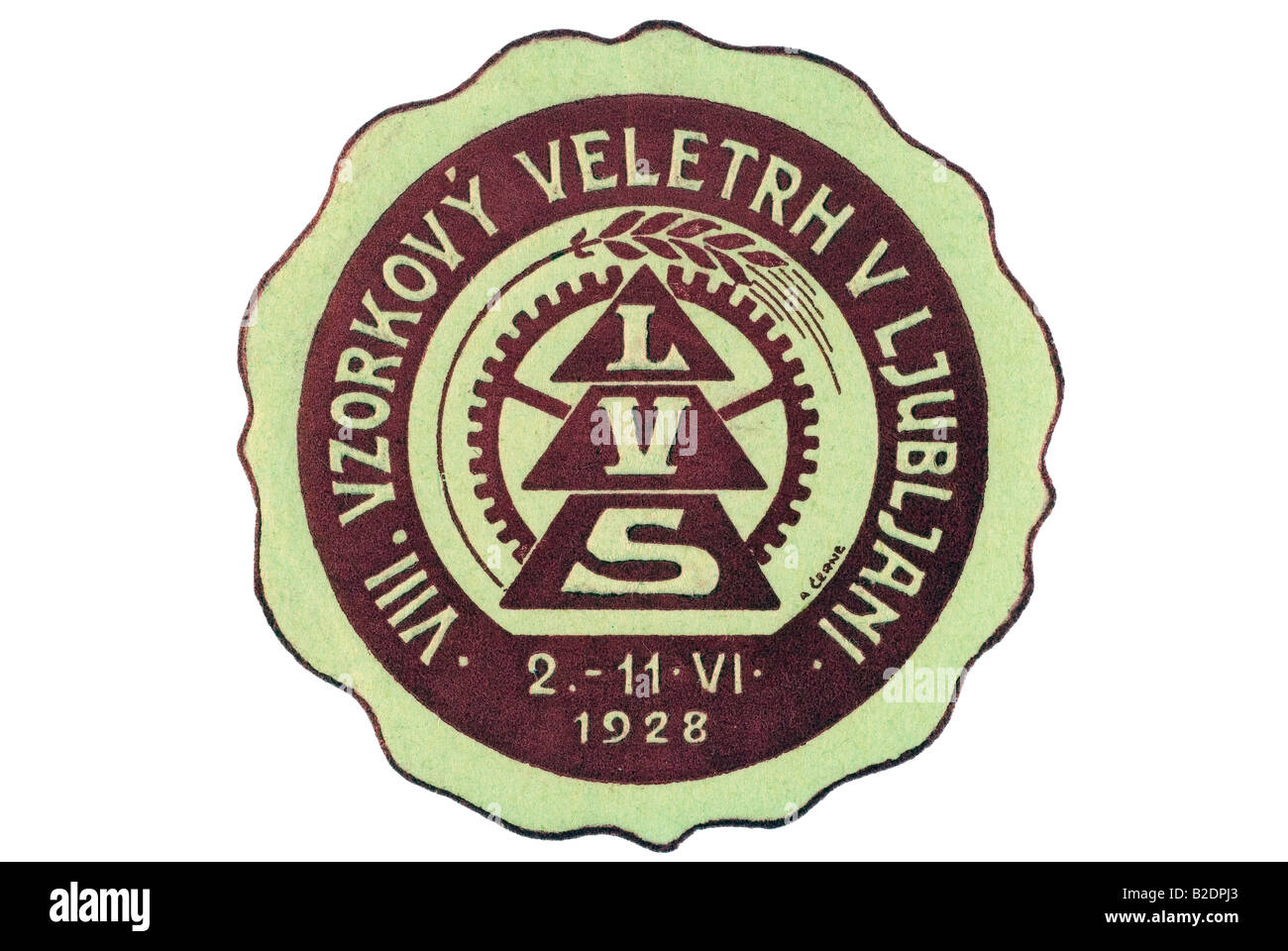trading stamp LVS VIII Vzorkovy Veletrh v Ljubljani 2 11 VI 1928 Stock Photo