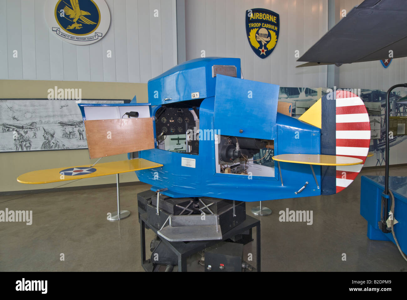 Texas Lubbock Silent Wings Museum dedicated to World War II glider operations Link instrument flying procedures trainer Stock Photo