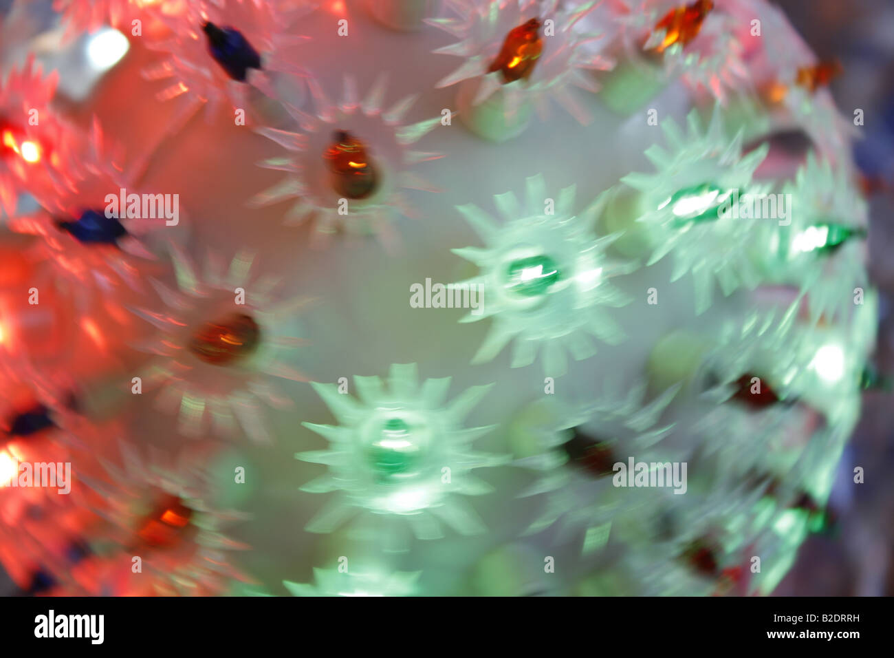 flashing colourful fairy lights on plastic ball Stock Photo Alamy
