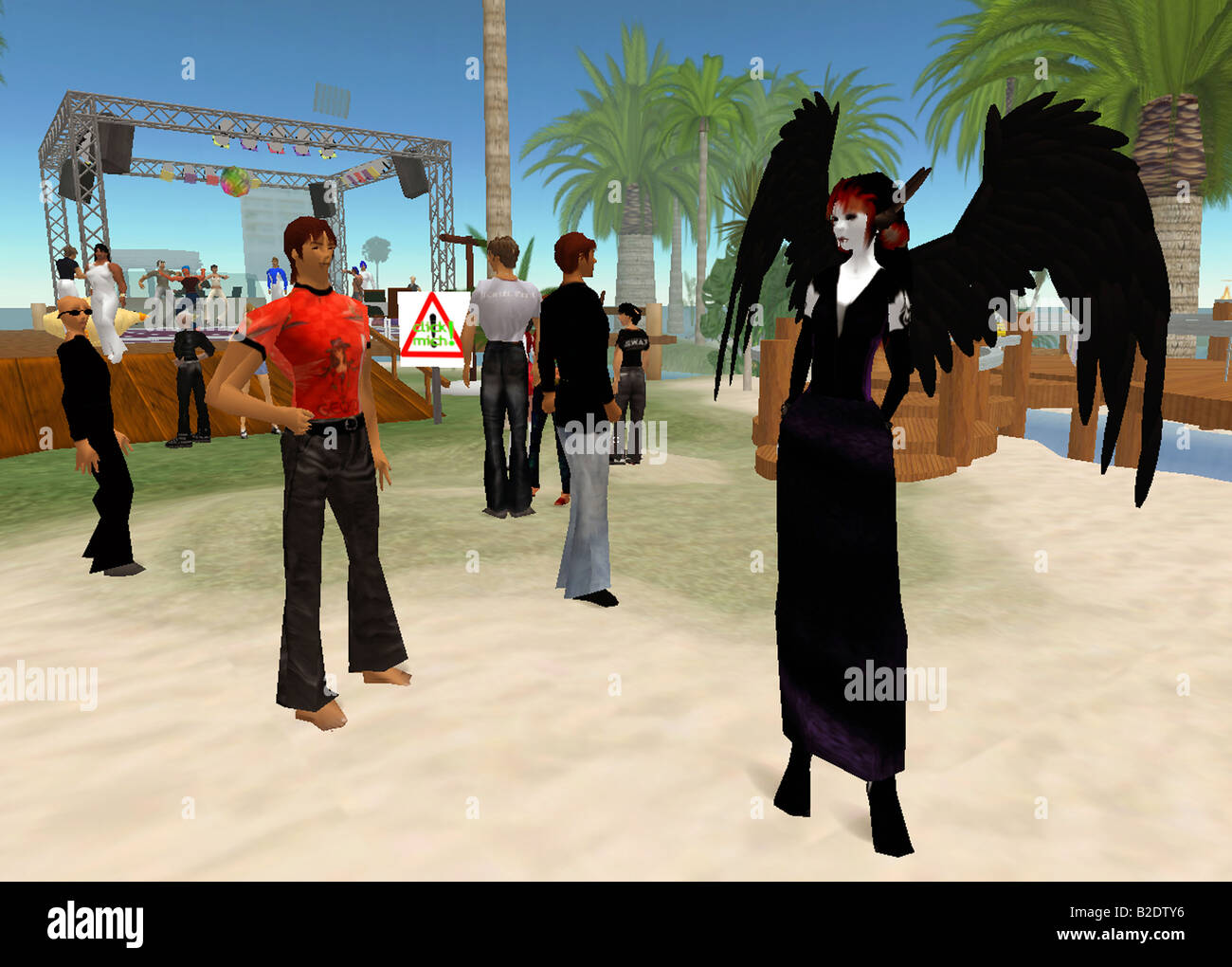 Second Life: A computer grab from the virtual world Second Life Stock Photo