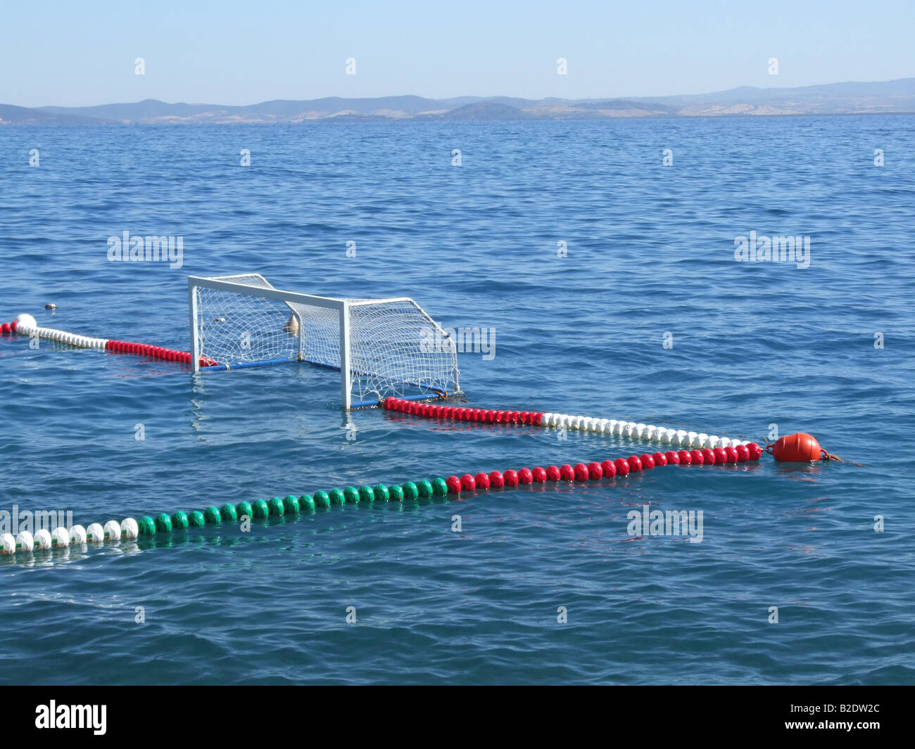 water polo sports play area pitch floating in sea Stock Photo Alamy