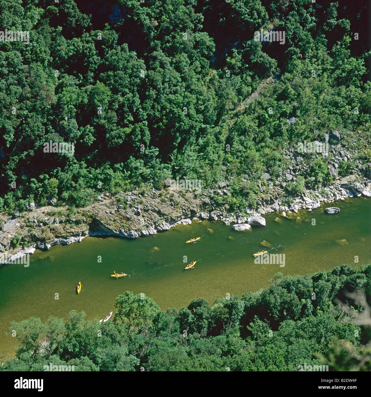 Canoes on Ardèche river de l'Ardèche France Stock Photo Alamy