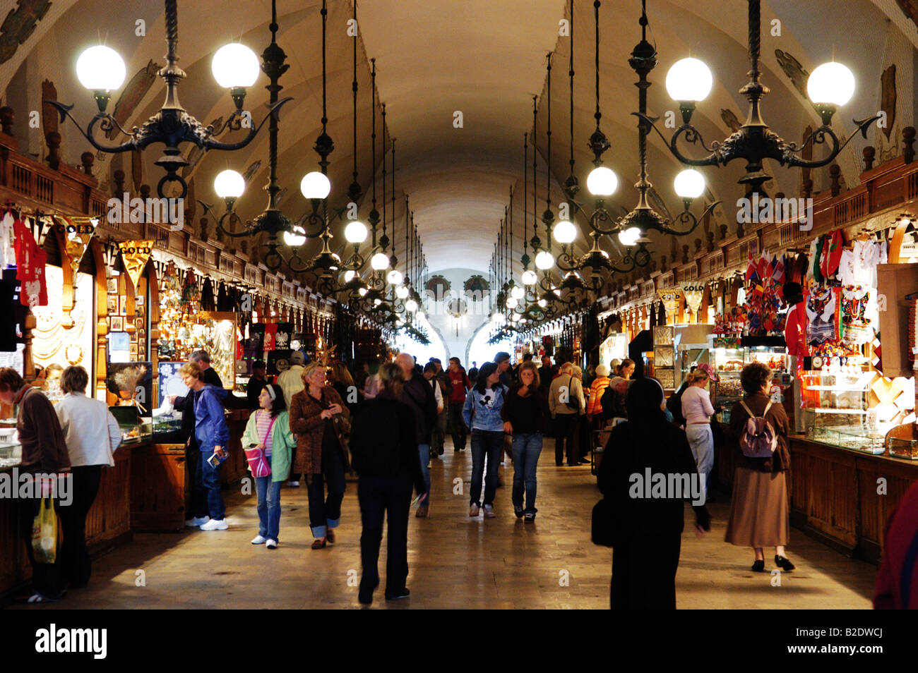 Krakow, Cracow, Cloth Hall, Sukiennice, Interior Shops selling