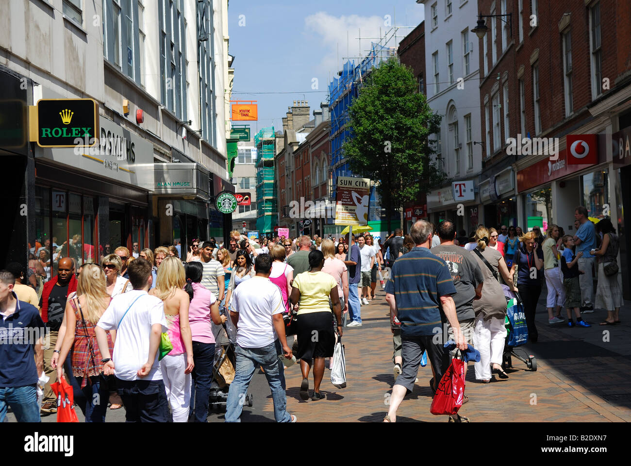 Nottingham city centre shopping Stock Photo Alamy