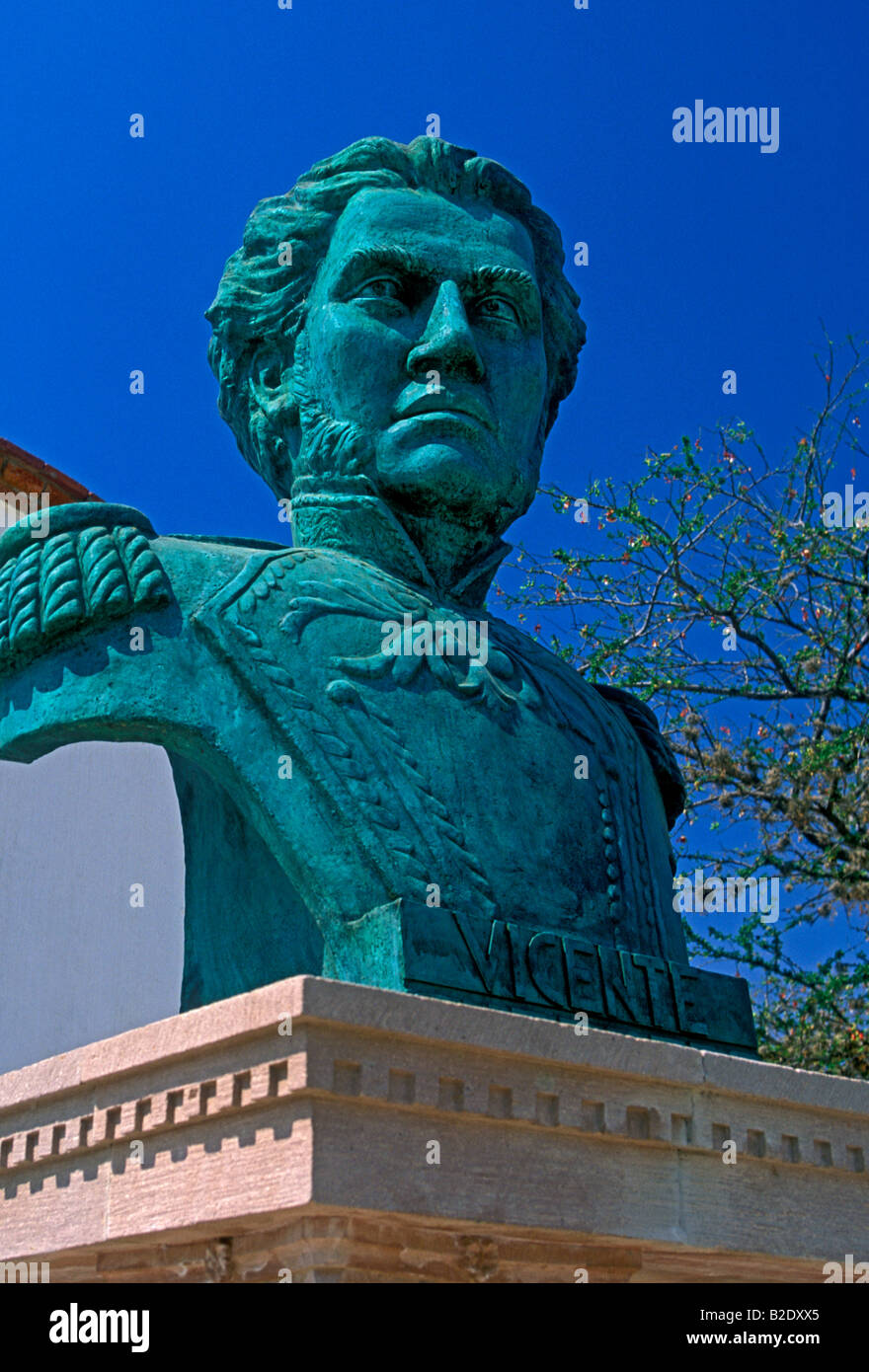 bust of General Vicente Guerrero, bust, General Vicente Guerrero, Vicente Guerrero, Cuilapam de Guerrero, Oaxaca State, Mexico Stock Photo