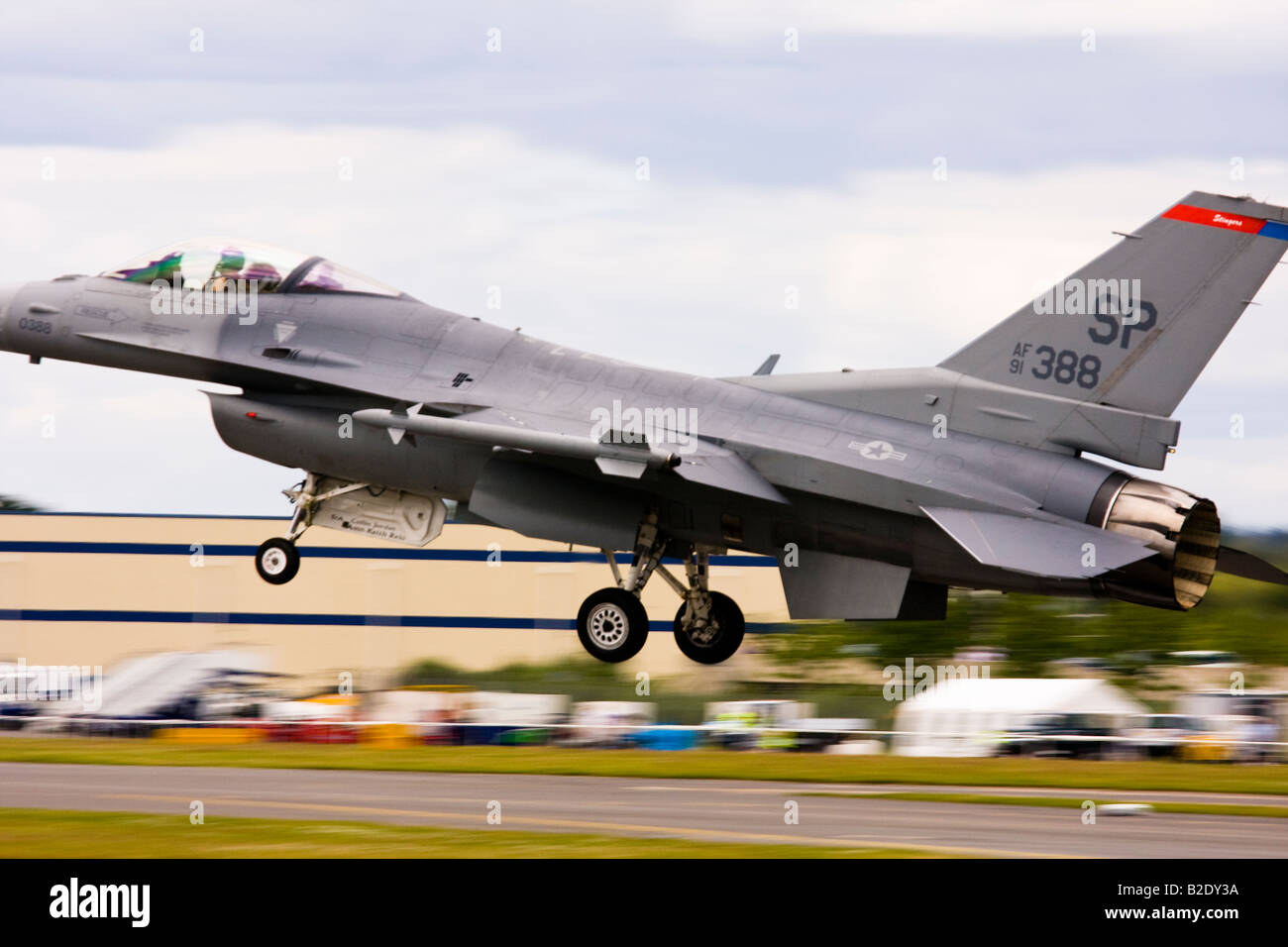 Farnborough International Airshow 2008 - Lockheed Martin F-16 Fighting Falcon Stock Photo
