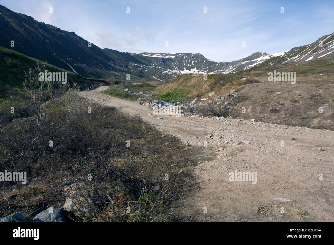 Hatcher pass, road, Alaska Stock Photo Alamy