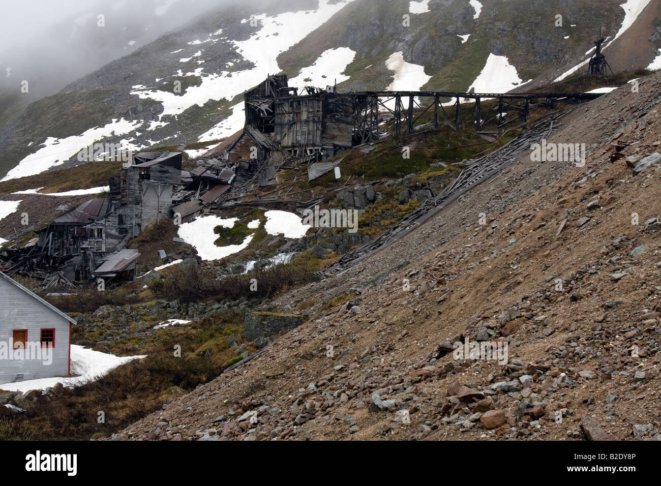 Abandoned Independence mine at Hatcher pass, Alaska, USA Stock Photo