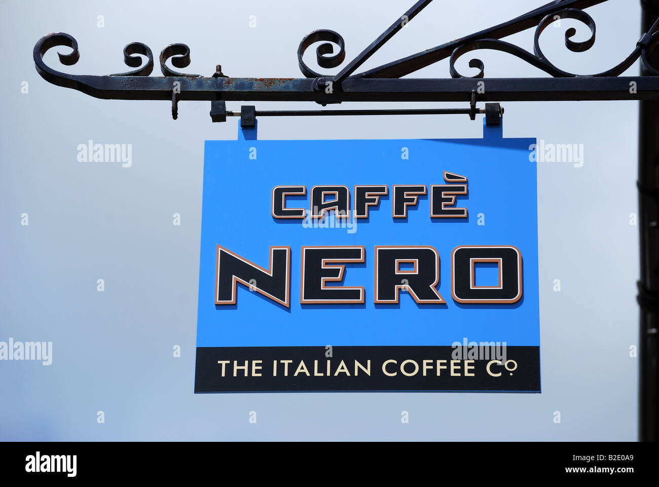 Caffe Nero sign, Henley Street, Stratford-upon-Avon, Warwickshire, England, United Kingdom Stock Photo