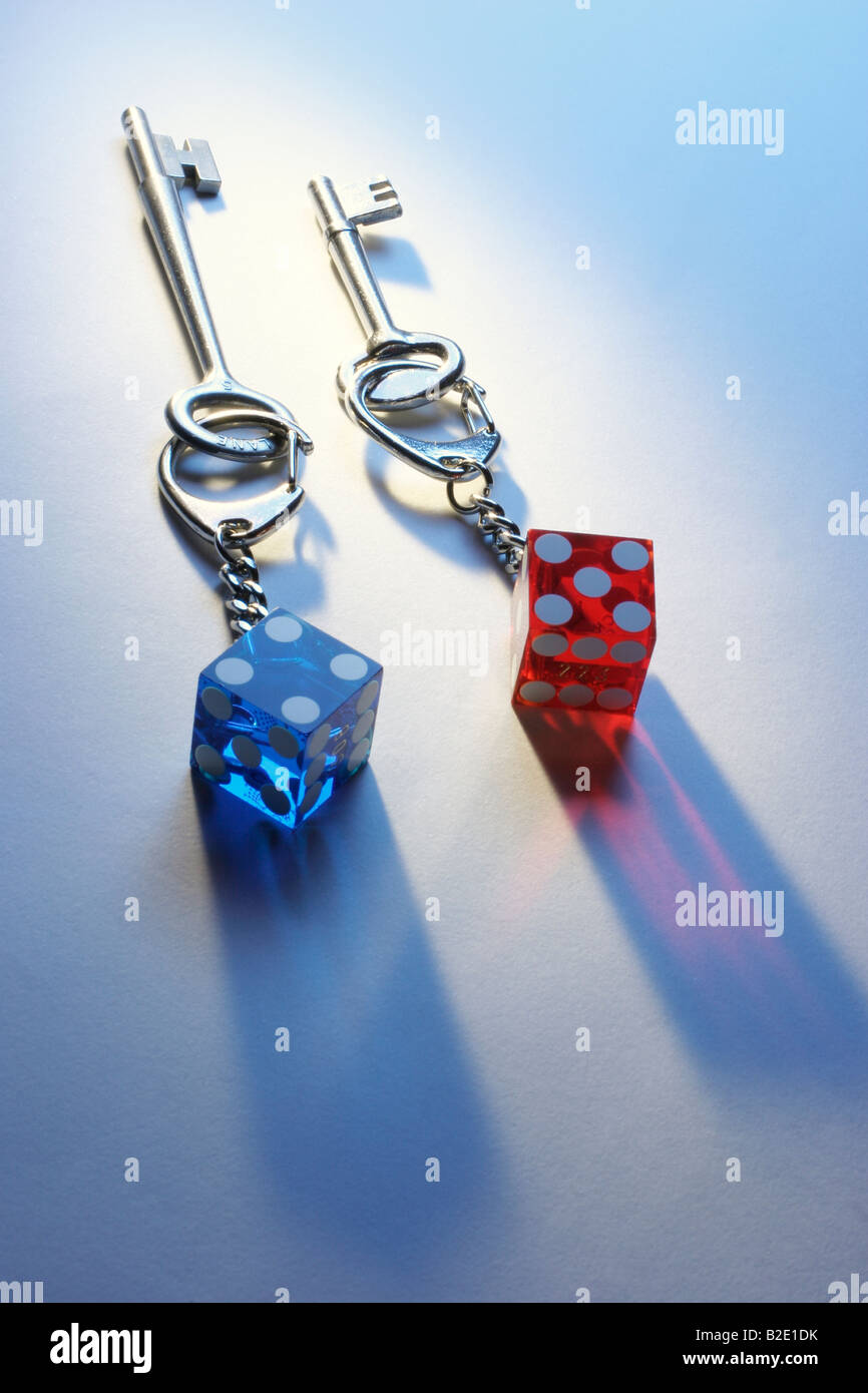 Dice Key Chains and Keys Stock Photo Alamy