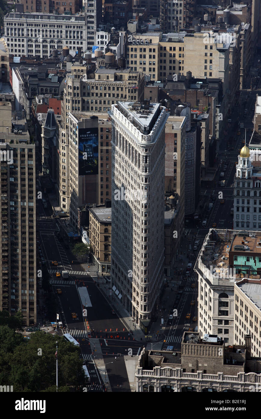 View of the Flat Iron building, from the Empire State Building. Stock Photo