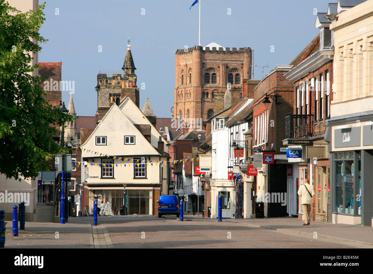 market place St Albans town centre high street hertfordshire england uk gb Stock Photo