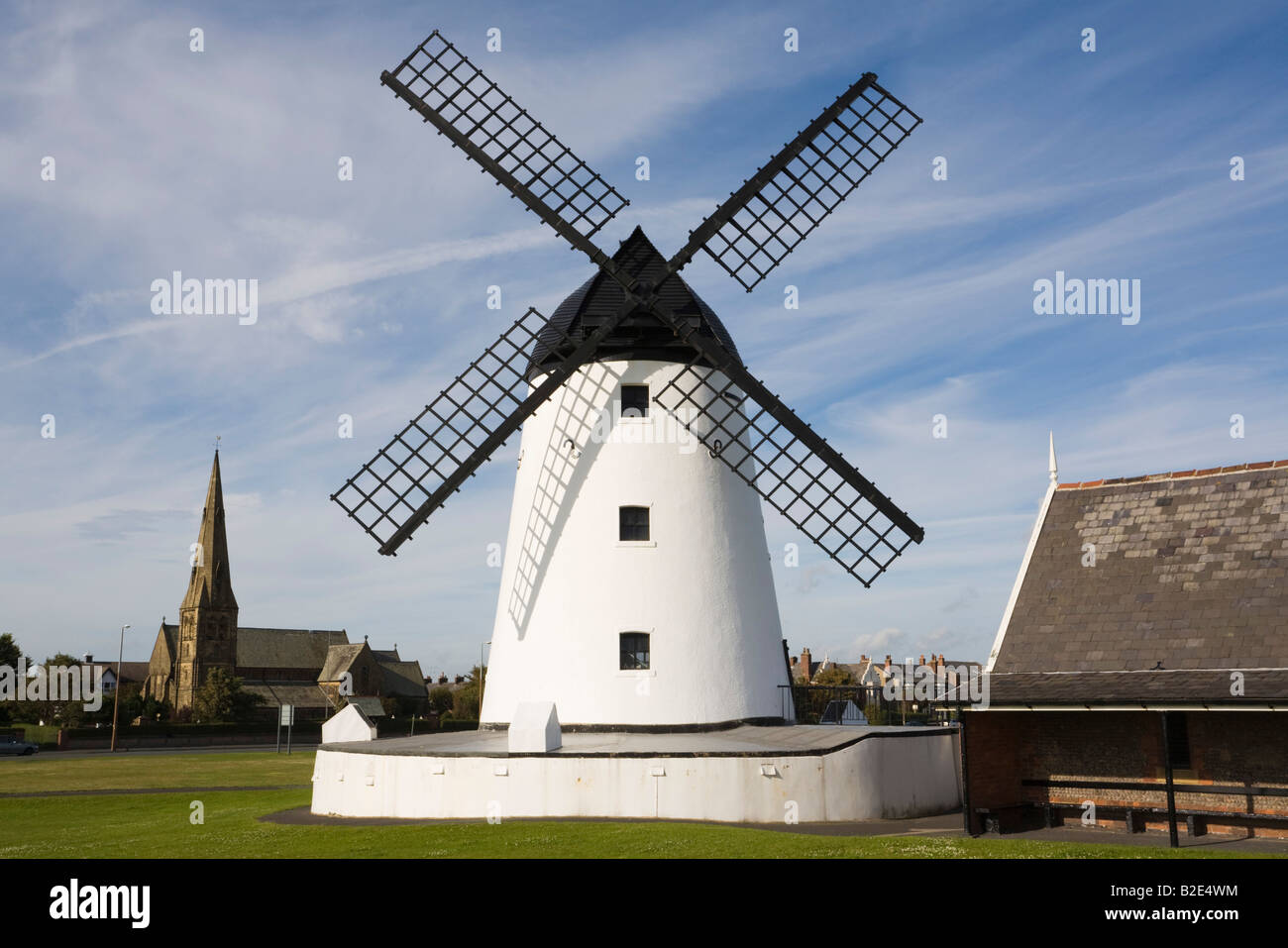 Lytham St Annes Lancashire England UK Restored 19th century Lytham windmill on The Green Stock Photo