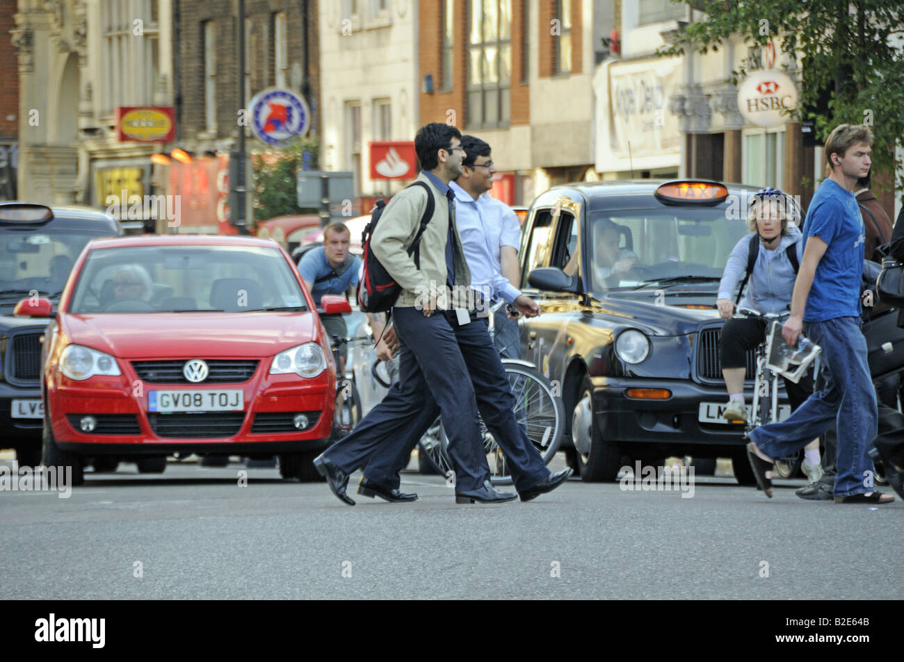 Pedestrians crossing road Angel Islington London UK Stock Photo Alamy