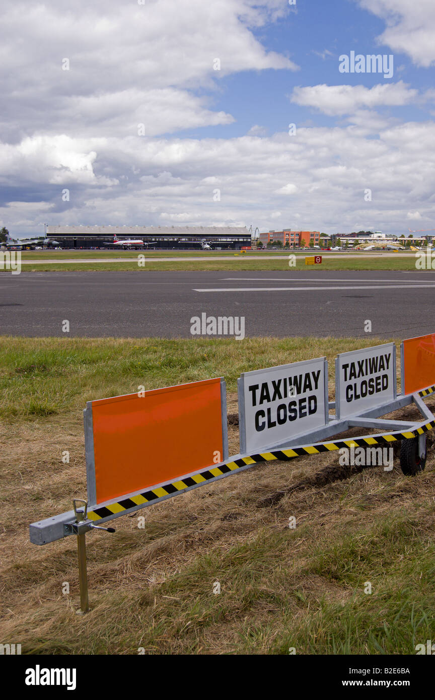 Taxiway Closed sign Stock Photo