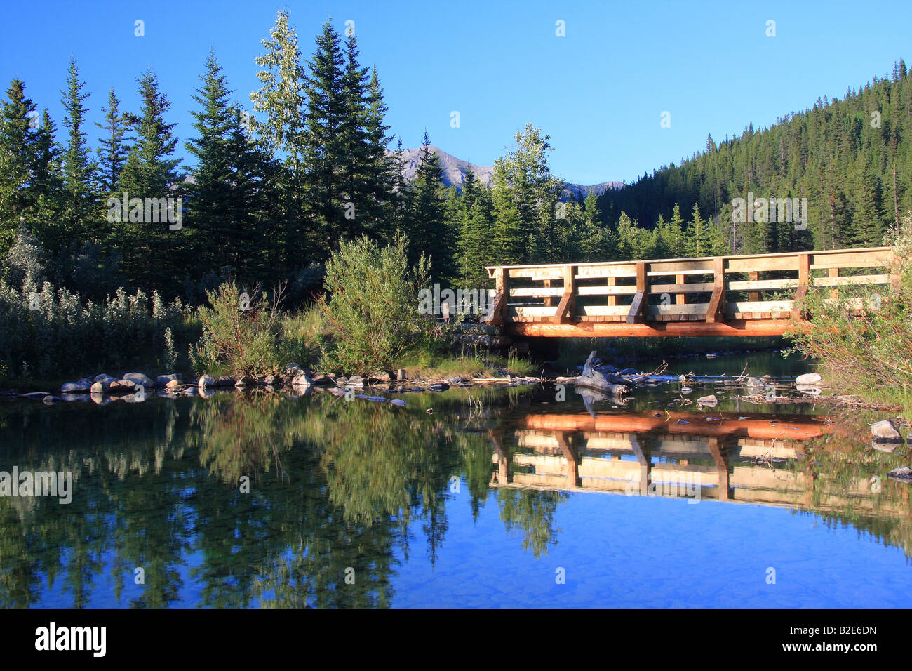 Mount Lorette pond in Kananaskis Country, Alberta Stock Photo
