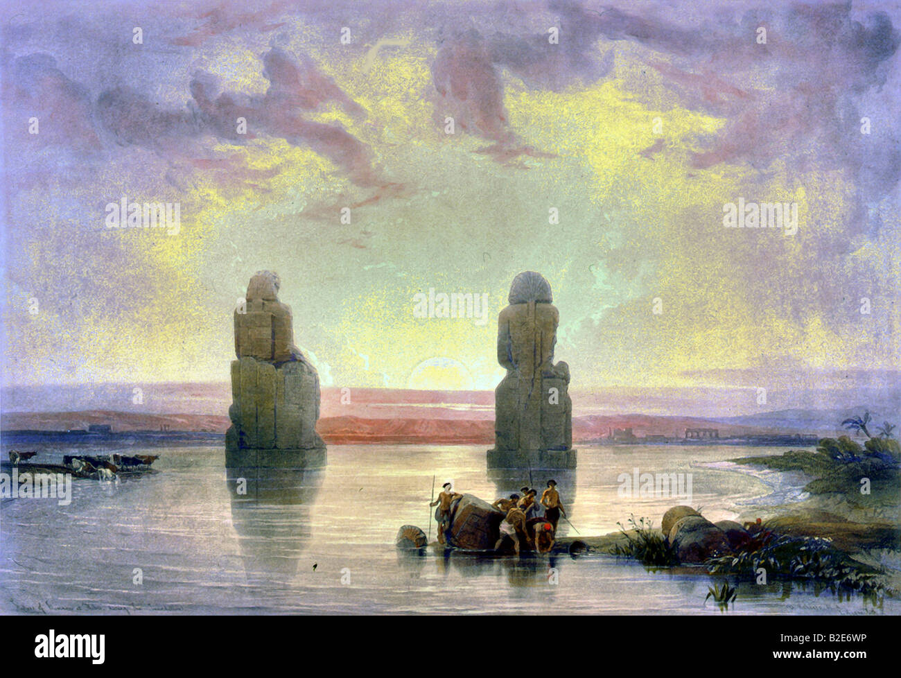 Colossi of Memnon, Egypt Stock Photo