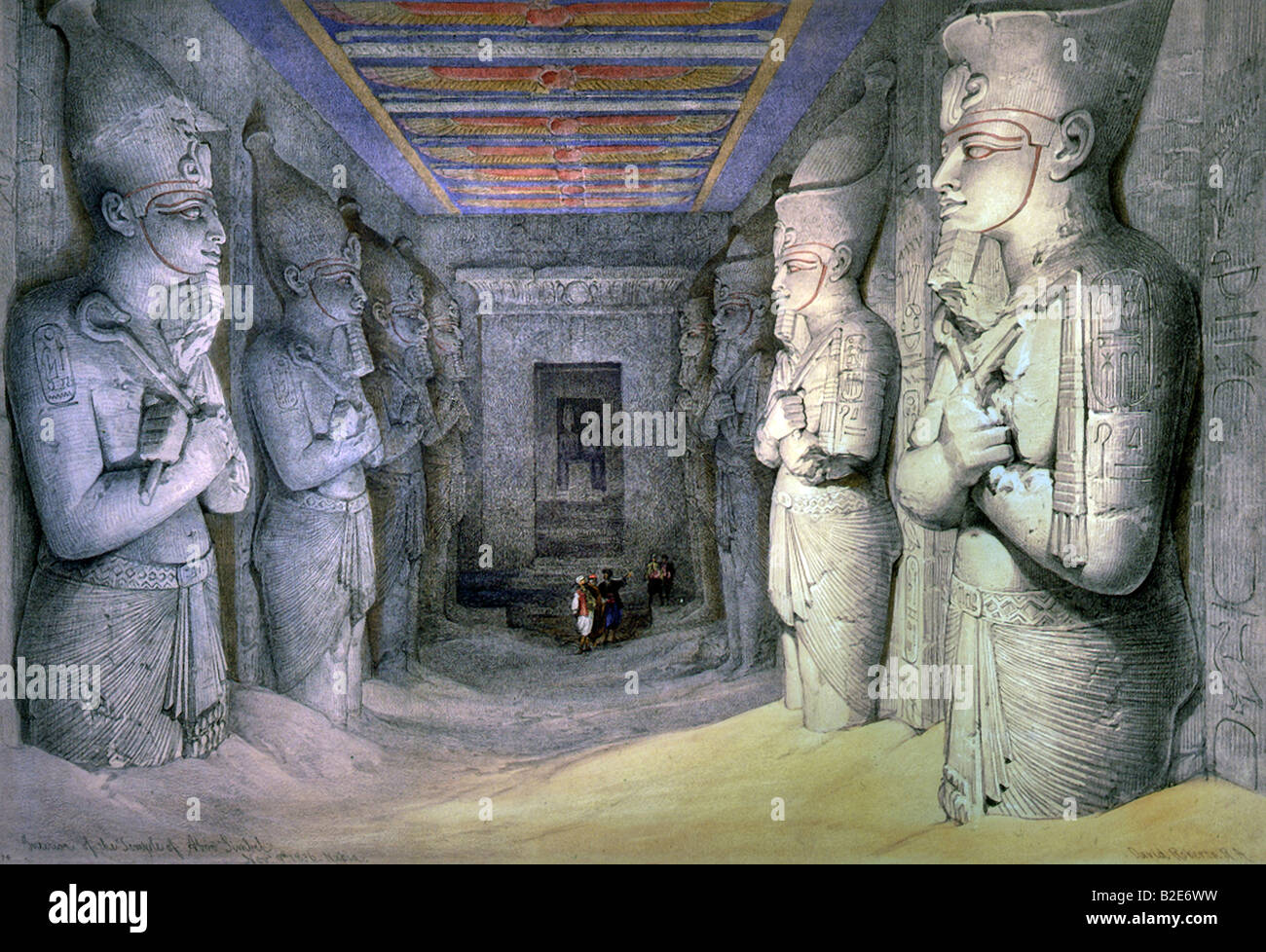 David Roberts, Interior of the Temple of Aboo-Simbel Stock Photo