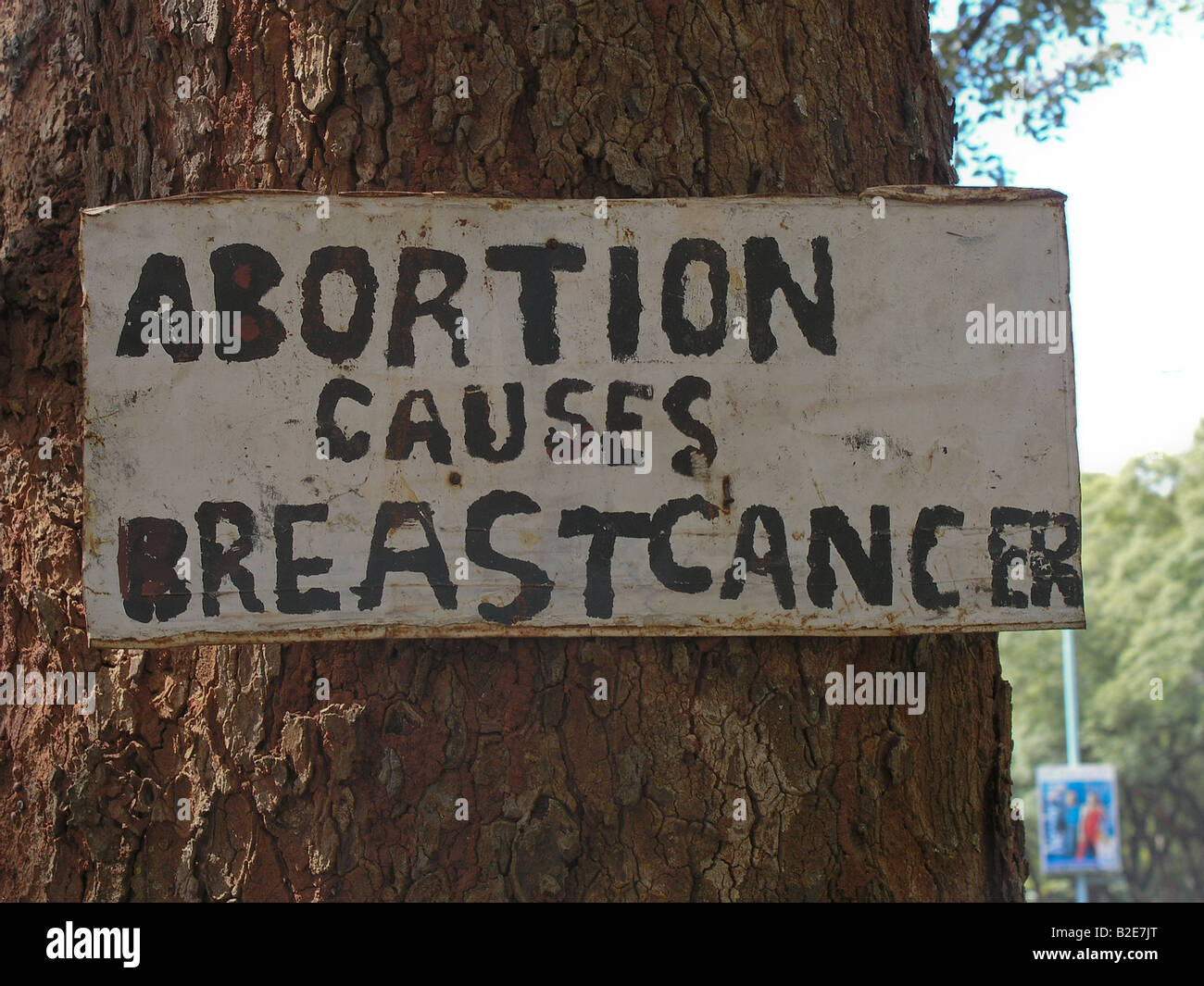 Anti abortion Graffitti, Harare, Zimbabwe Stock Photo