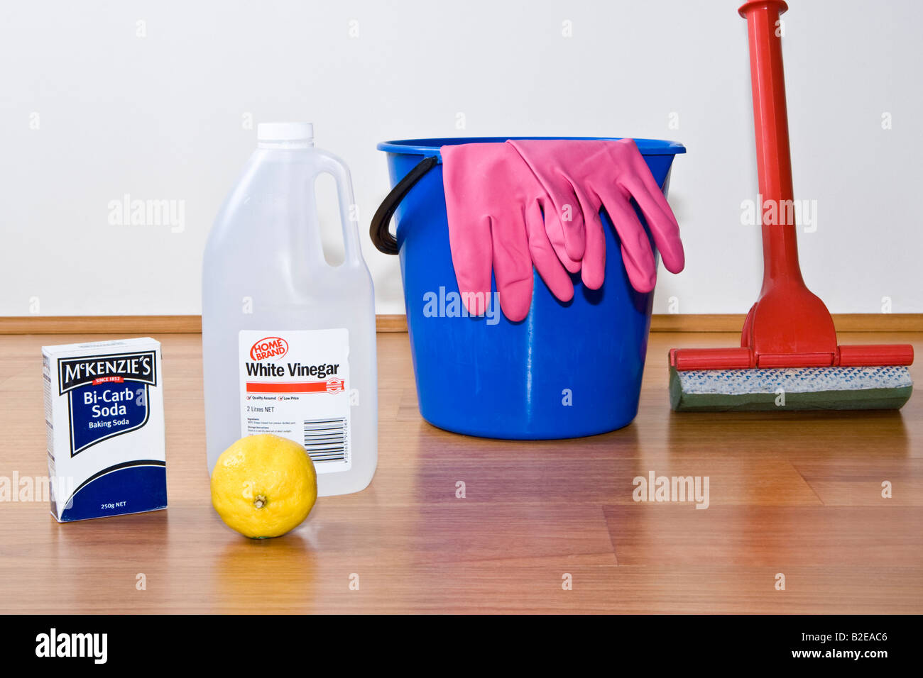 A lemon, white vinegar and bicarbonate soda used as an alternative to