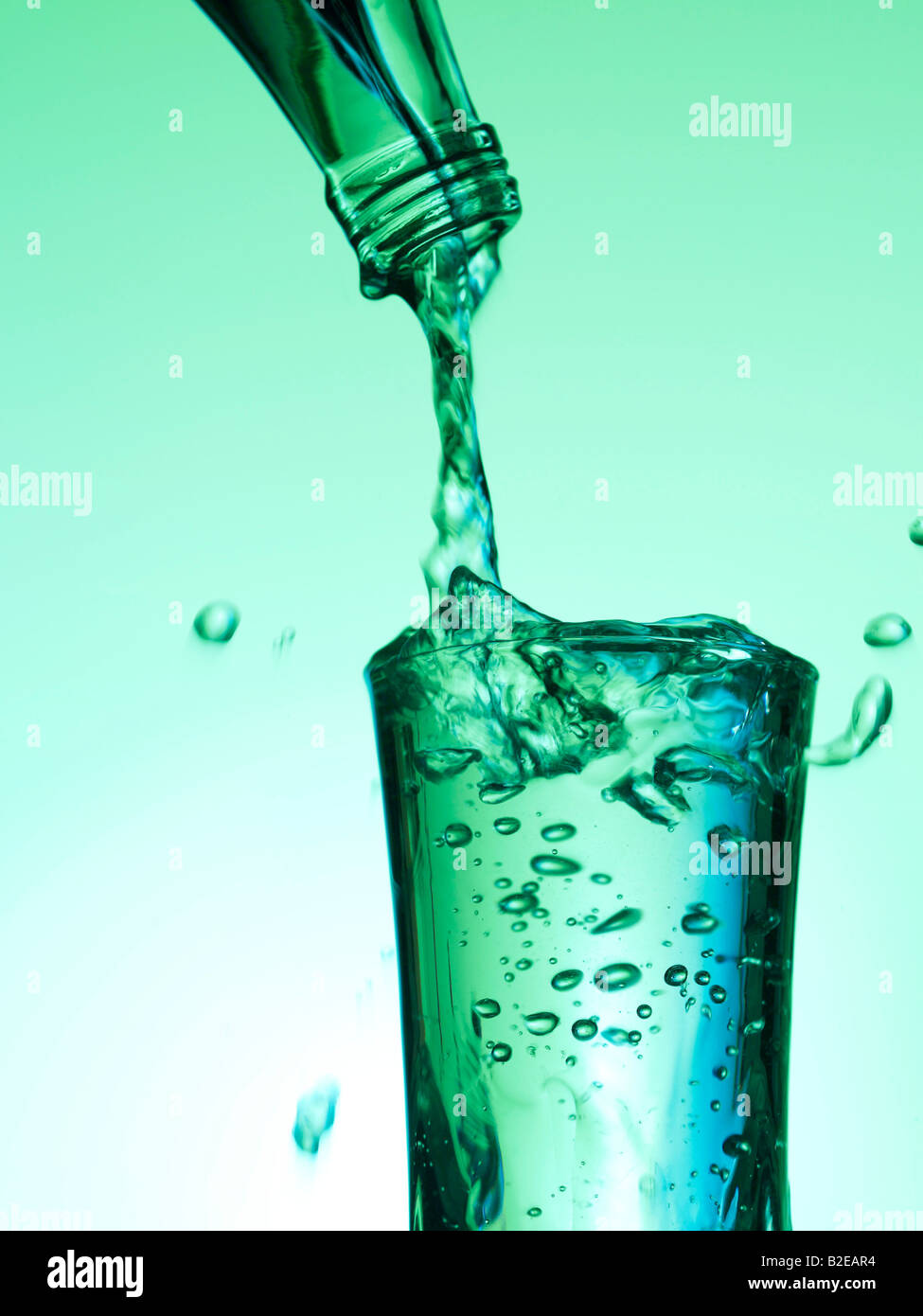 Close-up of water being poured into glass Stock Photo