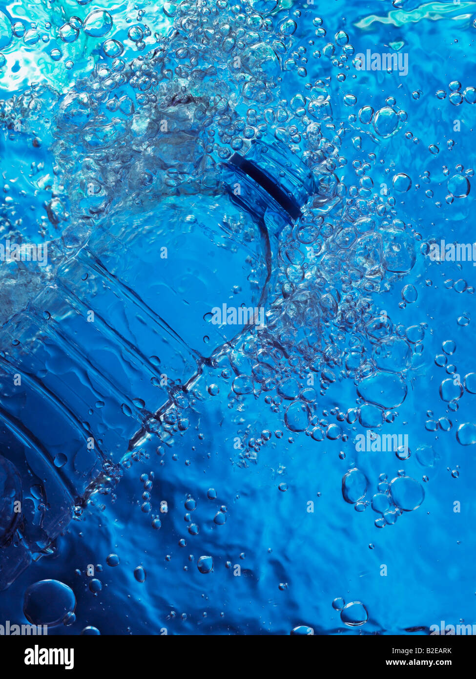 High angle view of bottle in water Stock Photo