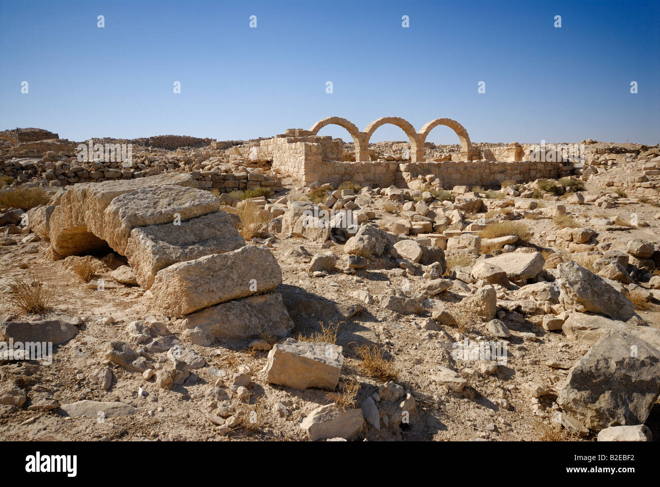 Old ruins of building, Um Er-Rasas, Jordan Stock Photo