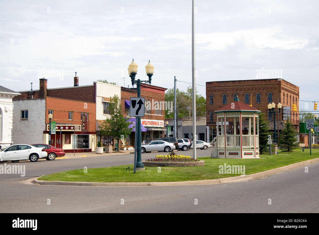 The downtown of Brooklyn Michigan Stock Photo Alamy