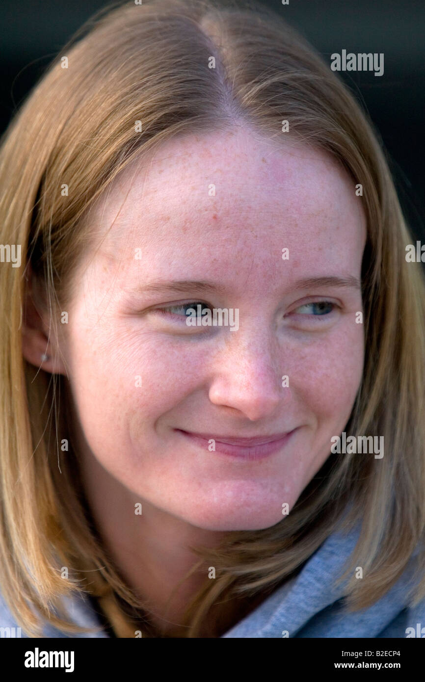 Portrait of a white American woman in Michigan Stock Photo