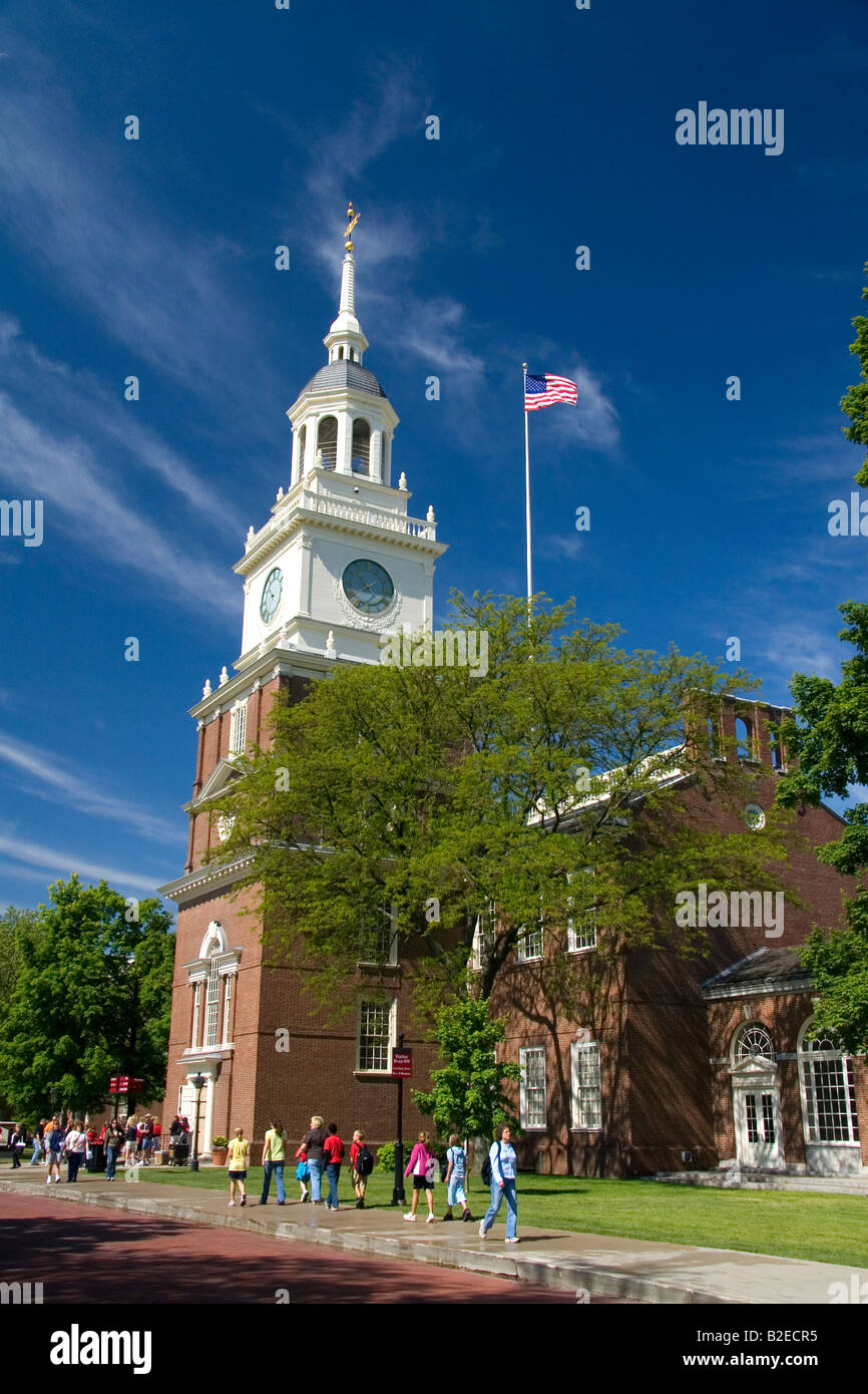 Clock tower and Independence Hall replica at the Henry Ford Museum in Dearborn Michigan Stock Photo