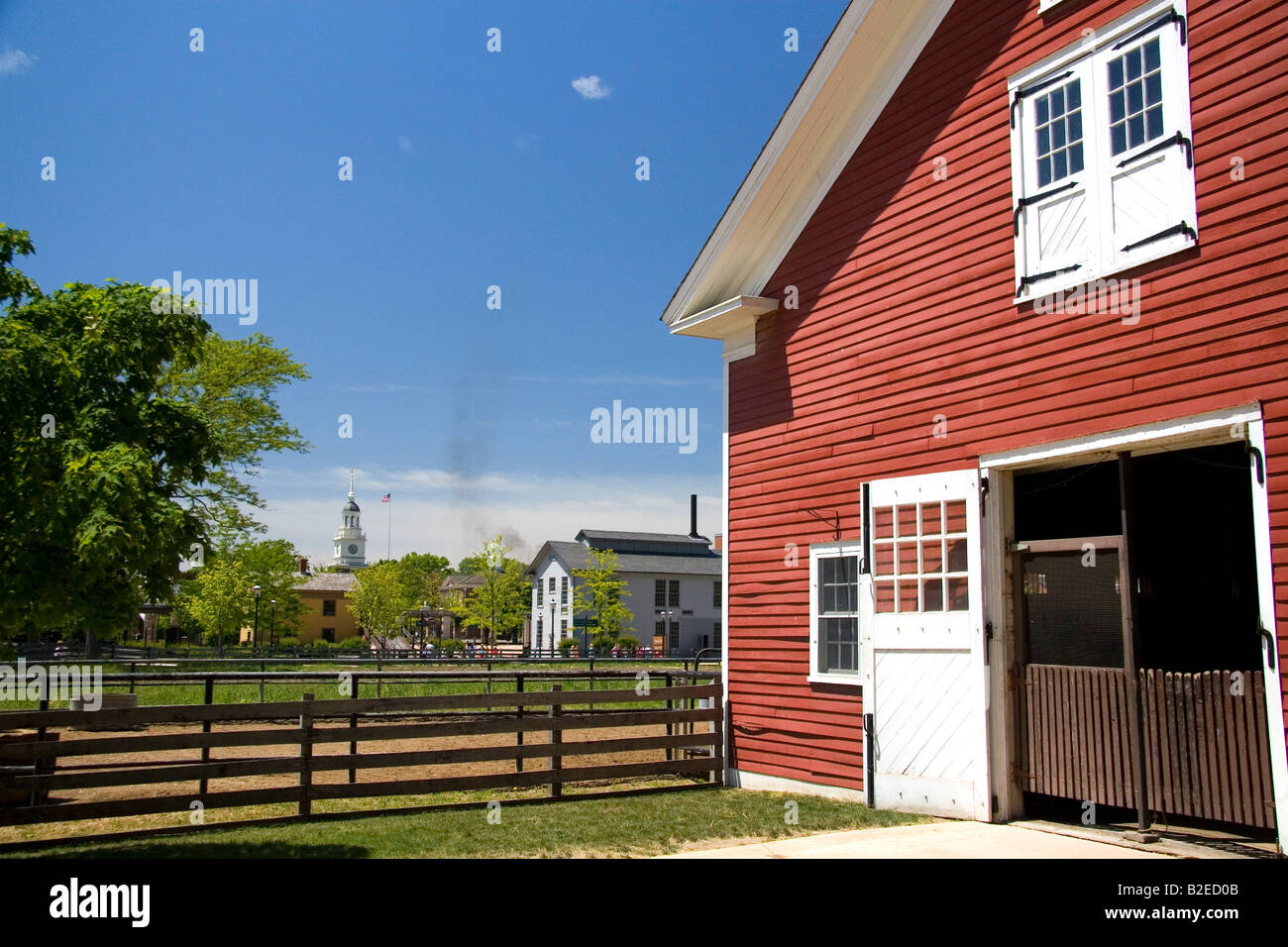 William Ford Barn in Greenfield Village at The Henry Ford in Dearborn Michigan Stock Photo