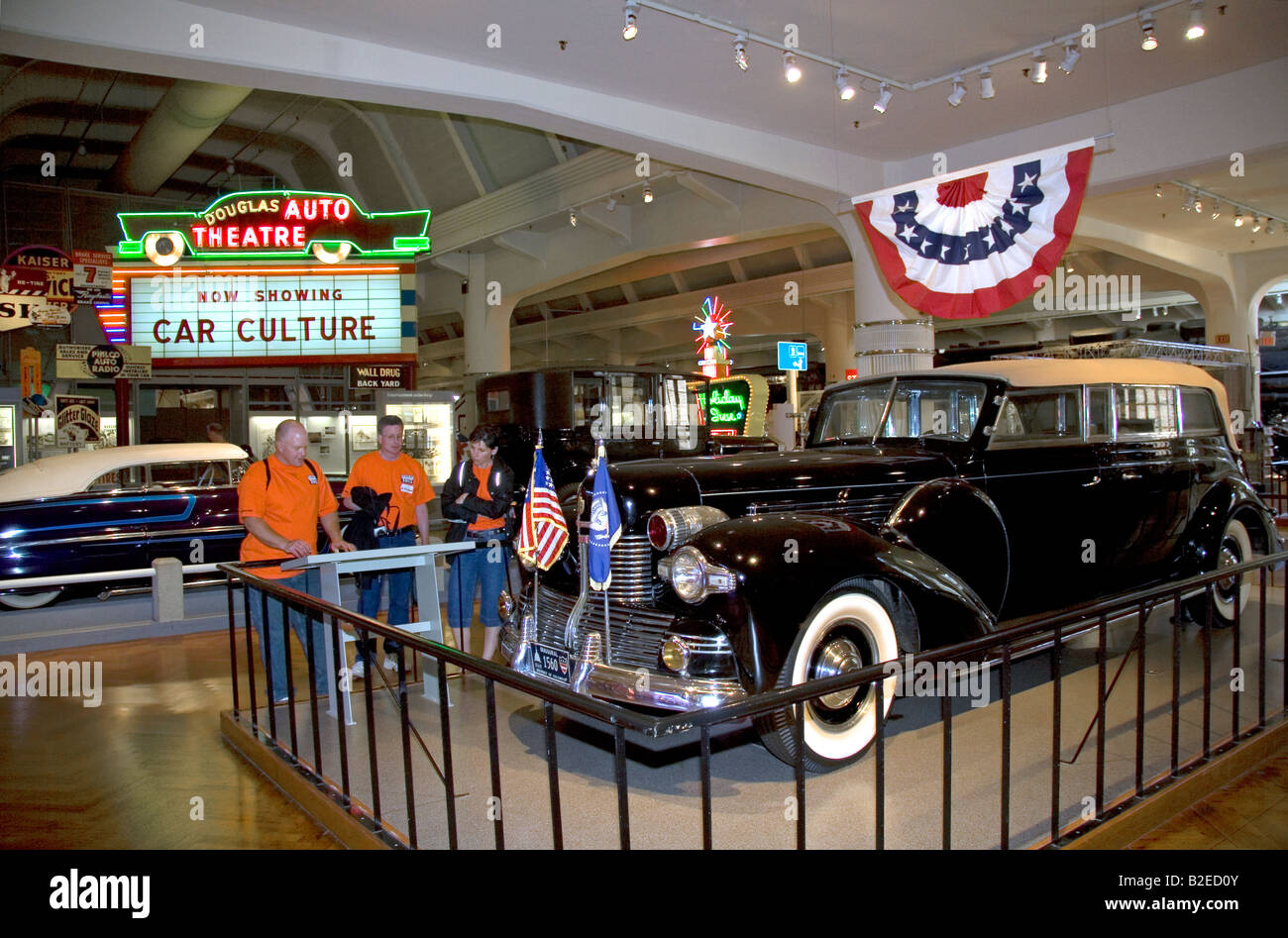 Franklin D Roosevelt Sunshine Special 1939 Lincoln presidential limousine in The Henry Ford Museum at Dearborn Michigan Stock Photo
