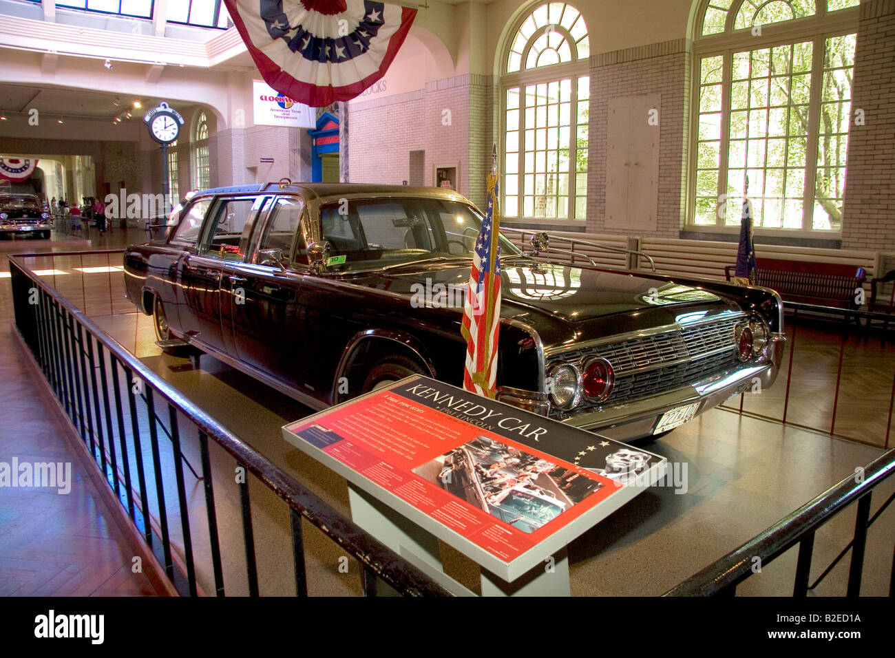 John F Kennedy 1961 Lincoln Presidential Limousine at The Henry Ford Museum in Dearborn Michigan Stock Photo