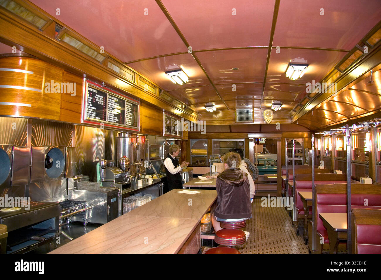Interior of Lamys Diner at The Henry Ford Museum in Dearborn Michigan Stock Photo