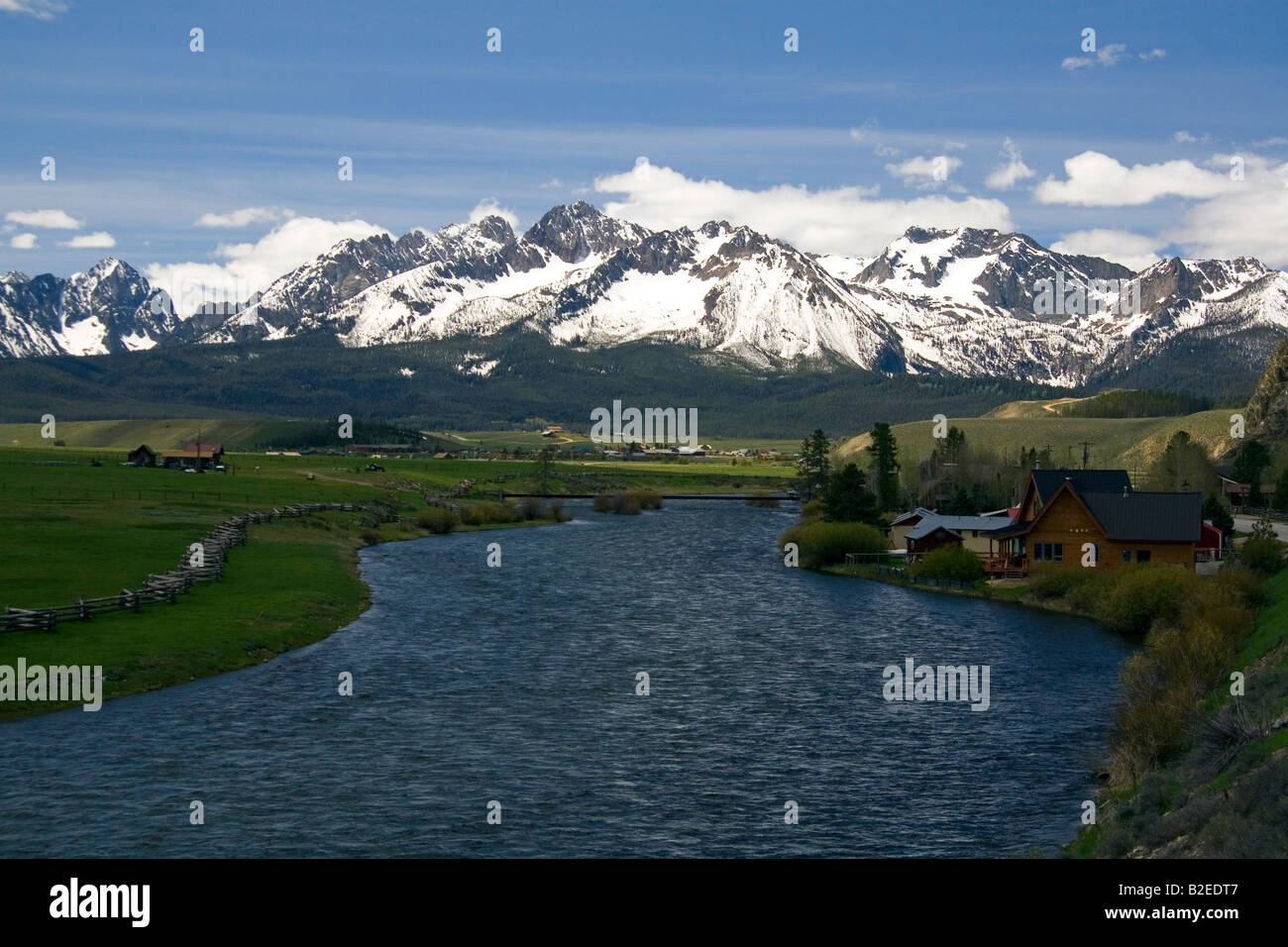 The Salmon River flowing through the Sawtooth Valley at Lower Stanley Idaho  Stock Photo - Alamy