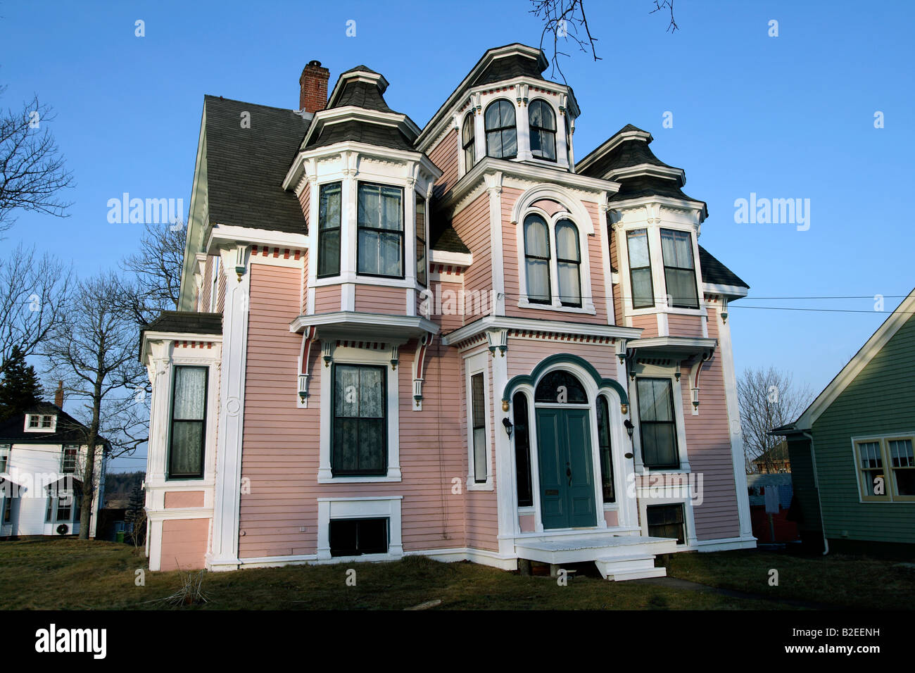 Old Victorian style home in Lunenburg Nova Scotia Canada Stock Photo