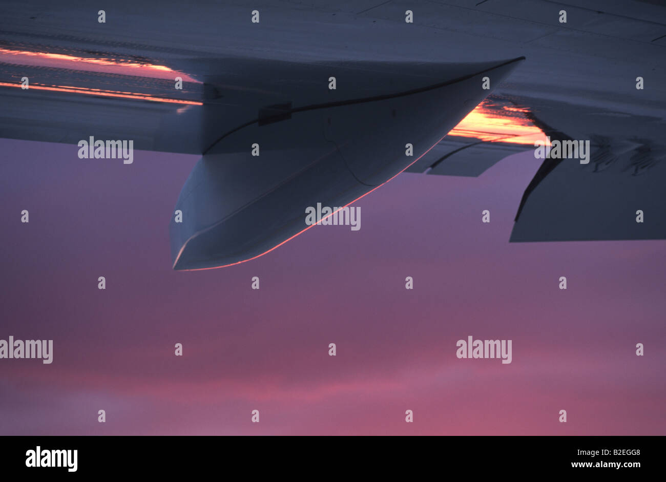 Abstract view of underside of Airbus wing Stock Photo