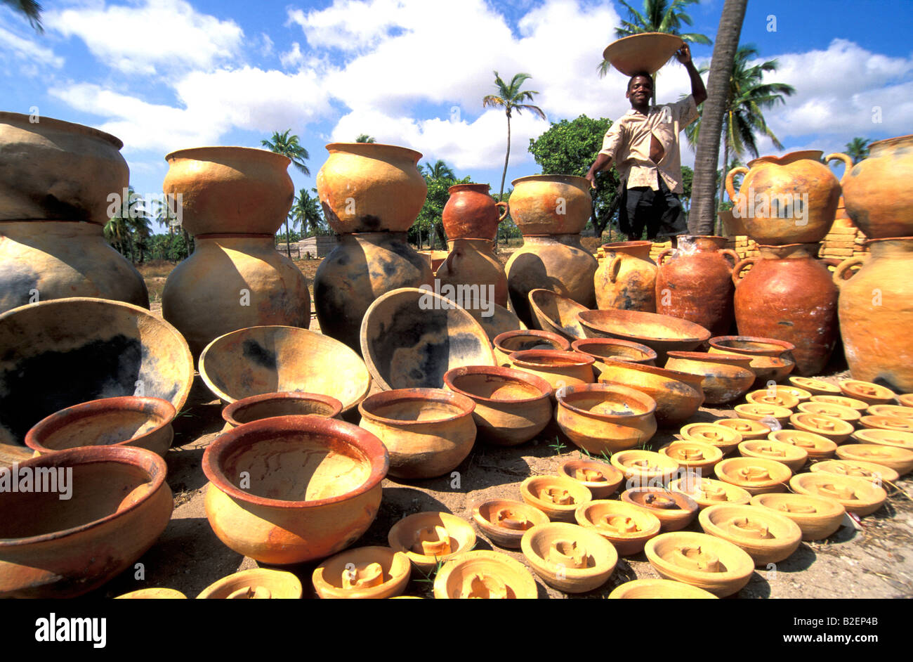 Handcrafted clay pots for sale Stock Photo Alamy