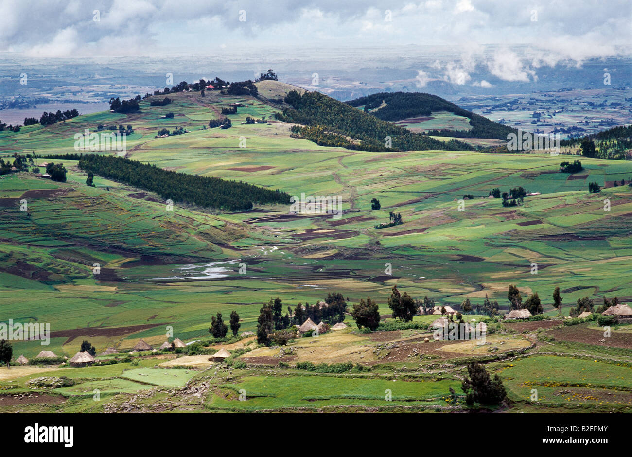 Rich farming country in the Ethiopian Highlands between Debre Birhan