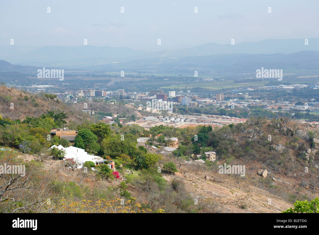 View over Nelspruit from one of the surrounding koppies Stock Photo