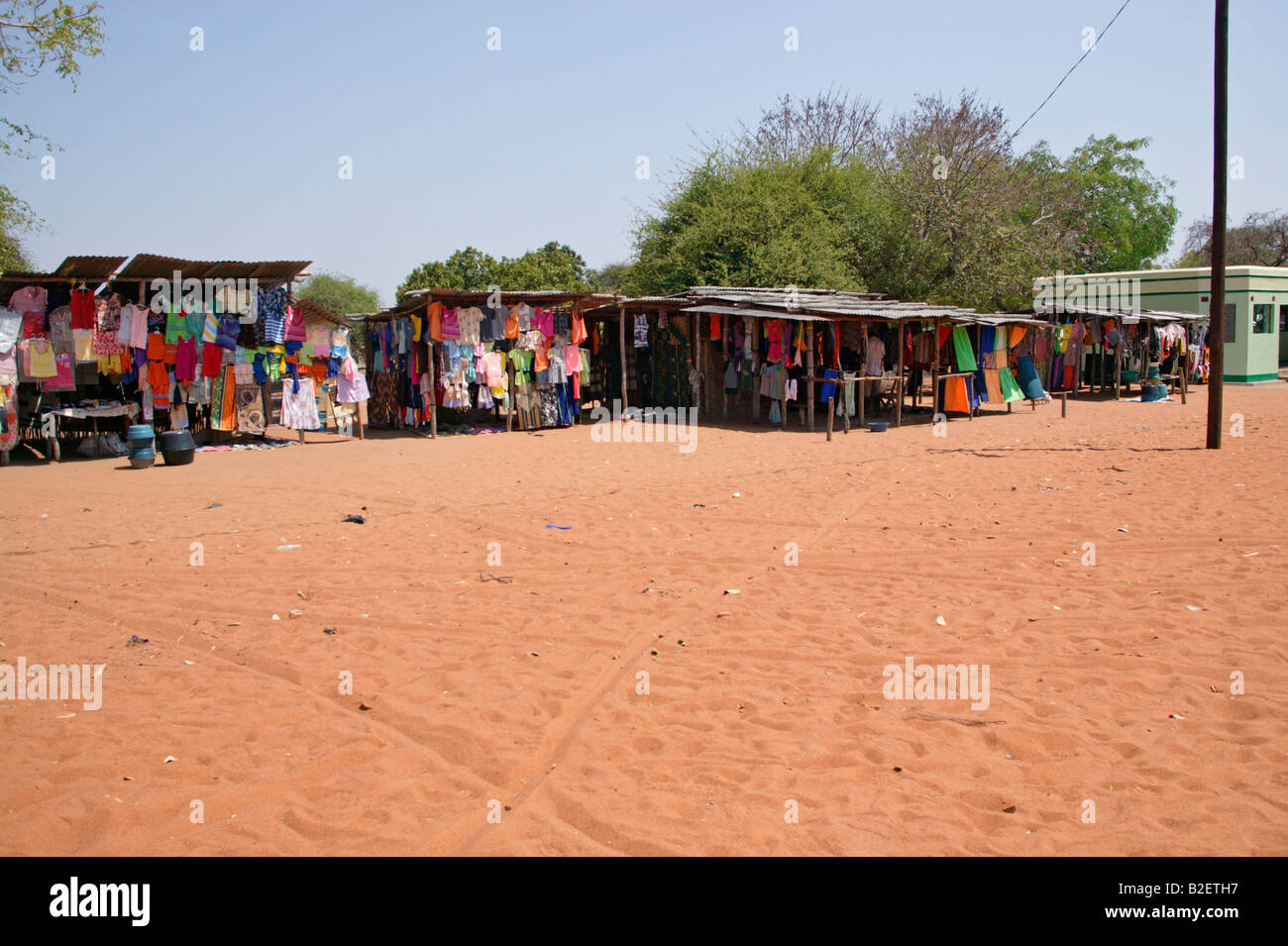 Street market in the main street of Masangena Stock Photo