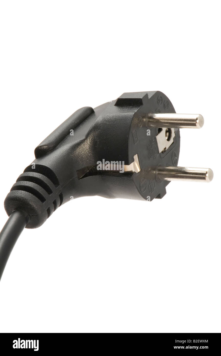 object on white tool Power Cord Plug Stock Photo