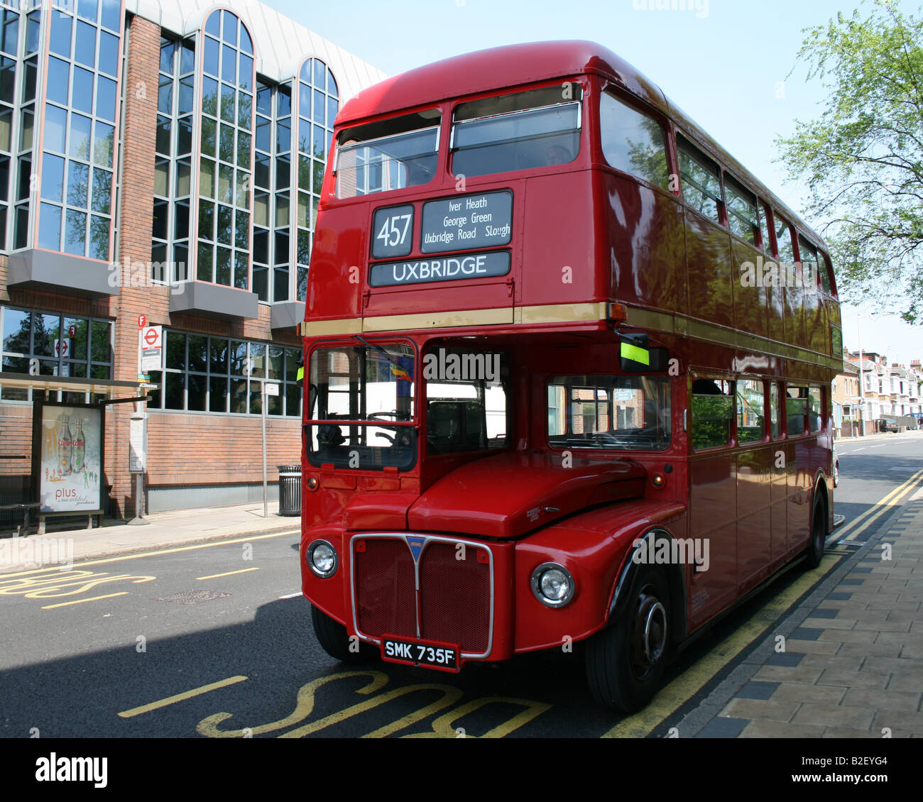 old bus on a London street Stock Photo