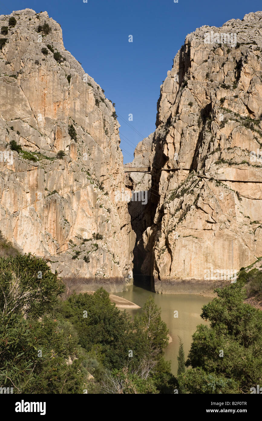 El Chorro gorge near Alora, Malaga Province, Spain.  Desfiladero de los Gaitanes. Stock Photo
