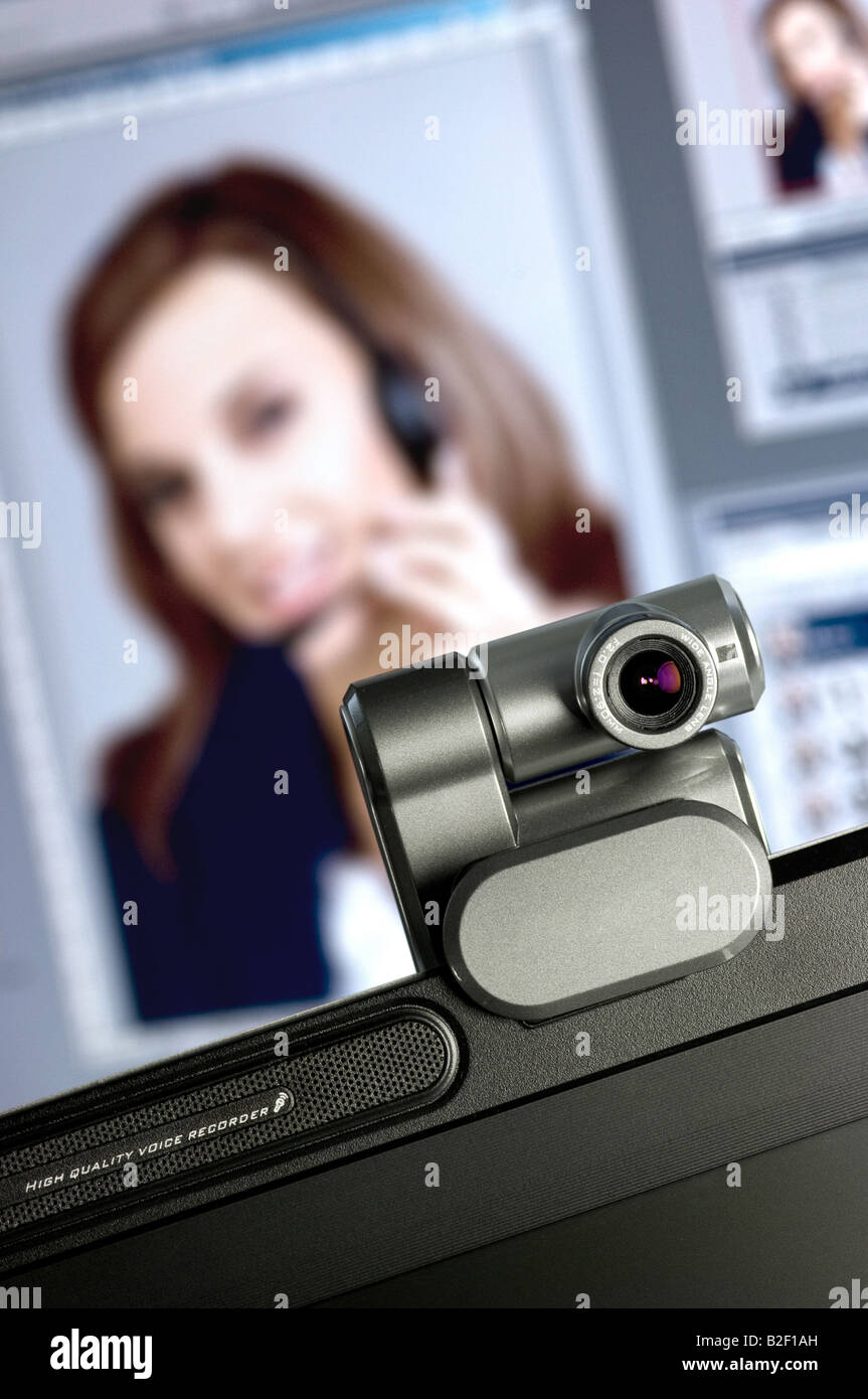 webcam with screen in the background Stock Photo Alamy