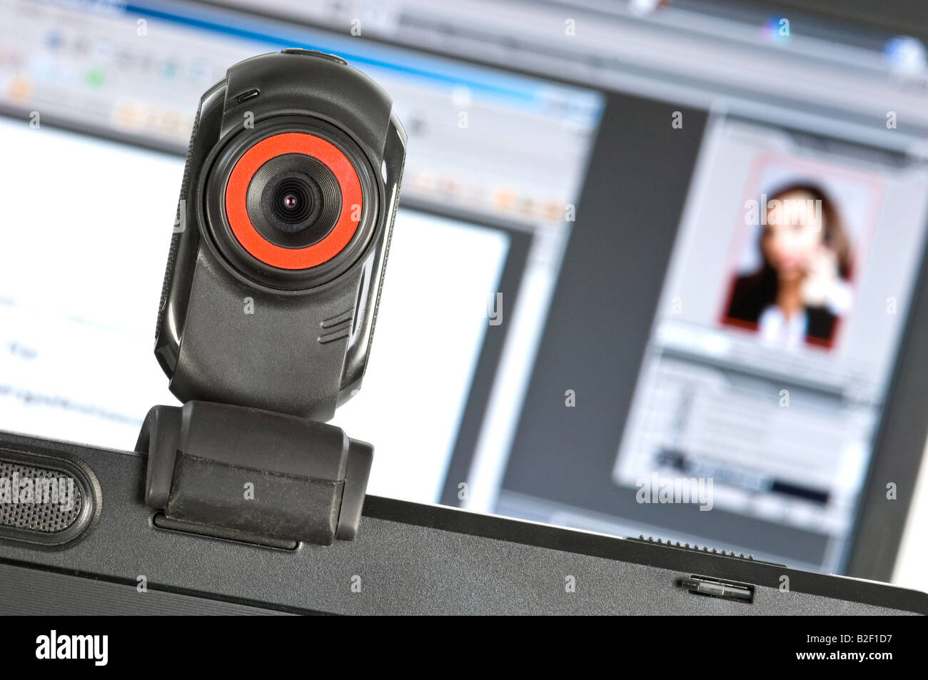 webcam with screen in the background Stock Photo Alamy