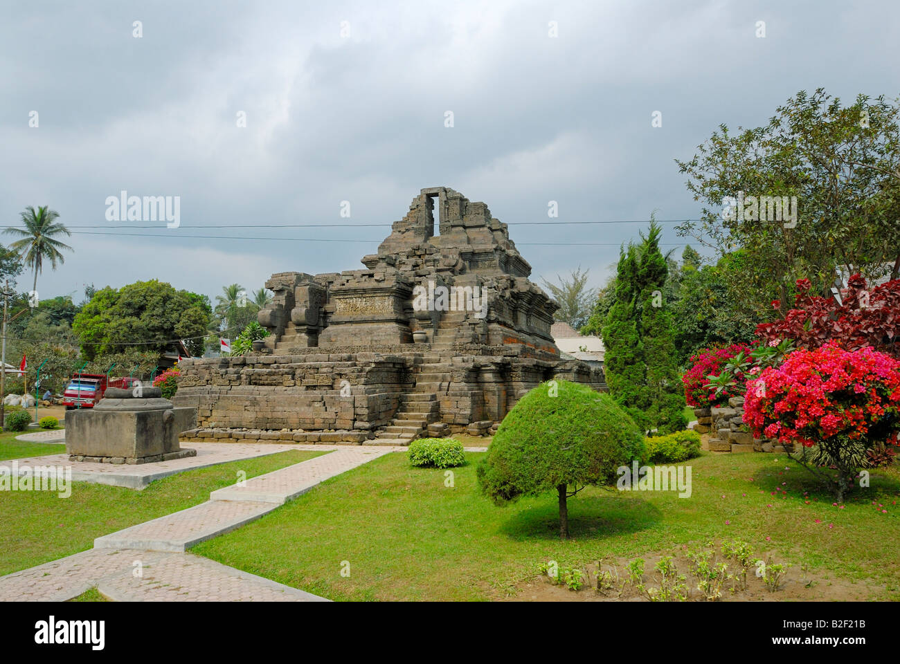 Candi Jago temple with influence of hinduism and javanism 13 century, JAVA, INDONESIA, SOUTHEAST ASIA Stock Photo